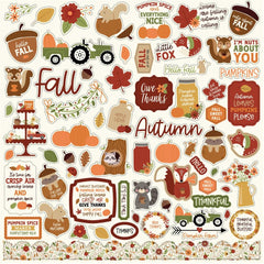 I Love Fall - Echo Park - Cardstock Stickers 12"X12" - Elements