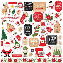 Have A Holly Jolly Christmas - Echo Park - Cardstock Stickers 12"X12" - Elements