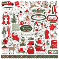 Christmas Time - Echo Park - 12"x12" Cardstock Sticker Sheet - Elements