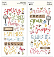 Simple Vintage Spring Garden - Simple Stories - Foam Stickers 60/Pkg