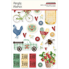 Simple Vintage Berry Fields - Simple Stories - Sticker Book 12/Sheets