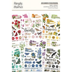 Simple Vintage Essentials Color Palette - Simple Stories - Sticker Book 12/Sheets - Designer (0018)