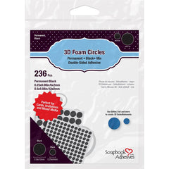 Scrapbook Adhesives 3D Foam Circles - Black, Assorted Sizes