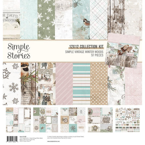 Simple Vintage Winter Woods - Simple Stories - Collection Kit 12"X12"