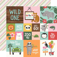 Into The Wild - Simple Stories - Double-Sided Cardstock 12"X12" -  2"X2" & 4"X4" Elements