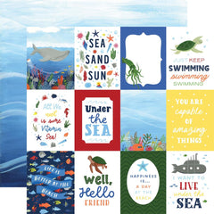 Under Sea Adventure - Echo Park - Double-Sided Cardstock 12"X12" - 3"X4" Journaling Cards