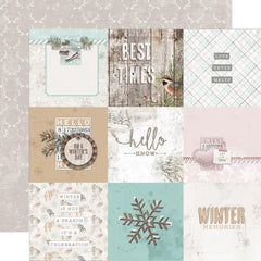 Simple Vintage Winter Woods - Simple Stories - Double-Sided Cardstock 12"X12" - 4"X4" Elements