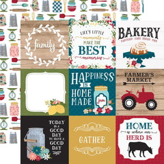 Farmer's Market - Echo Park - Double-Sided Cardstock 12"X12" - 4"X4" Journaling Cards