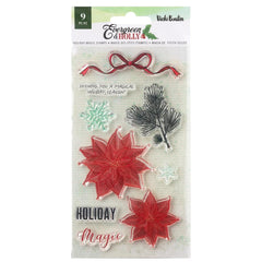 Evergreen & Holly  - Vicki Boutin - Clear Stamps 12/Pkg - Holiday Magic (5582)