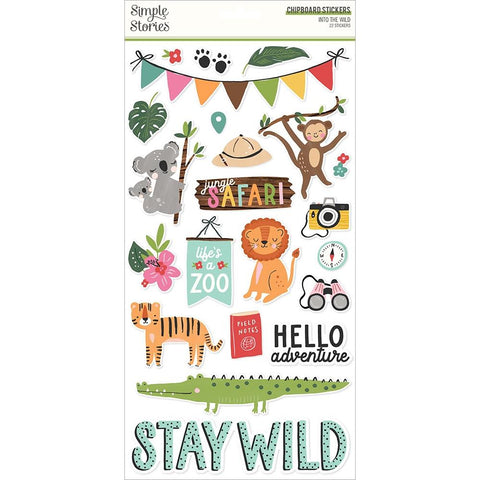 Into The Wild - Simple Stories - Chipboard Stickers 6"X12"