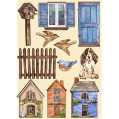 Welcome Home - Stamperia - A5 Colored Wooden Shapes - Houses (6174)