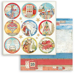 Christmas Patchwork - Stamperia - 12"x12" Patterned Paper - Rounds (804)