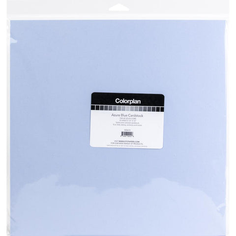 ColorPlan 100lb Cover Solid - Cardstock 12"X12" 10/Pkg - Azure Blue