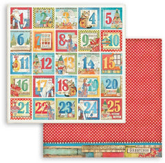 Christmas Patchwork - Stamperia - 12"x12" Patterned Paper - Advent Calendar (808)