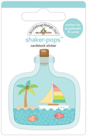 Seaside Summer - Doodlebug - Shaker-Pops 3D Stickers - Beach in a Bottle