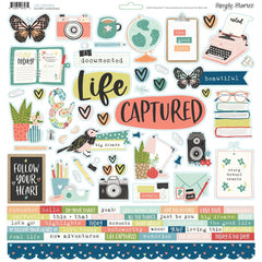 Life Captured - Simple Stories - Cardstock Stickers 12"X12" - Combo