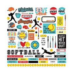 MVP Softball - PhotoPlay/ColorPlay - Cardstock Stickers 12"X12" - Elements