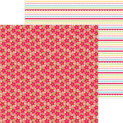 Candy Cane Lane - Doodlebug - Double-Sided Cardstock 12"X12" - Festive Flowers