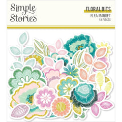 Flea Market - Simple Stories - Bits & Pieces Die-Cuts 48/Pkg - Floral