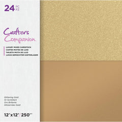 Crafter's Companion - Mixed Cardstock Pad 12"X12" 24/Pkg - Glittering Gold