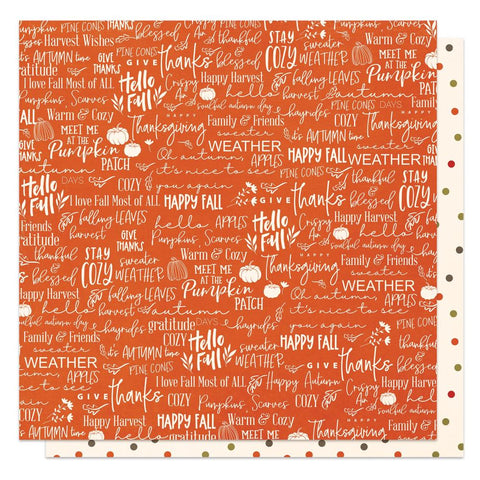 Thankful - PhotoPlay - Double-Sided Cardstock 12"X12" - Hello Fall