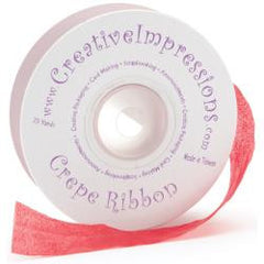 Crepe Fabric Ribbon .75" (1 yd) - Red