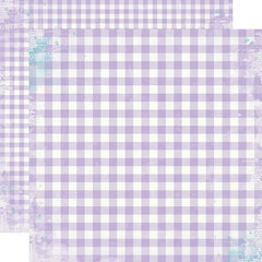 Simple Vintage Life In Bloom  - Simple Stories - Double-Sided Cardstock 12"X12" - Lilac Gingham