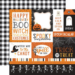 Halloween Party - Echo Park - Double-Sided Cardstock 12"X12" - Multi Journaling Cards