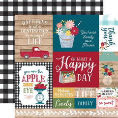 Farmer's Market - Echo Park - Double-Sided Cardstock 12"X12" - Multi Journaling Cards