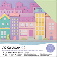 American Crafts - Cardstock Pack 12"X12" 60/Pkg - Pastels (9921)