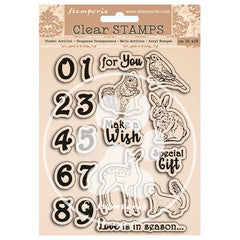 Romantic Cozy Winter - Stamperia - Clear Stamp - Numbers & Animals (3883)
