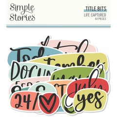 Life Captured - Simple Stories - Bits & Pieces Die-Cuts 44/Pkg - Title