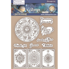 Cosmos Infinity - Stamperia - Natural Rubber Stamp - Zodiac & Cards (4484)