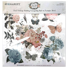 Vintage Artistry Tranquility - 49 & Market - Rub-Ons 12"X12" 1/Sheet - Floral (9661)
