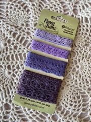 Petaloo - Fancy Trims - Crochet Lace 20" x 4/pkg  - Purple (7119)