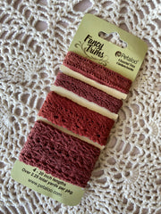 Petaloo - Fancy Trims - Crochet Lace 20" x 4/pkg  - Red (7096)
