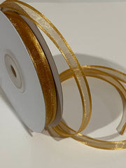 Sheer/Satin Ribbon 3/8” - Gold (1yd)