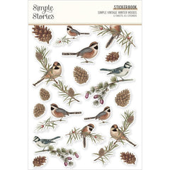 Simple Vintage Winter Woods - Simple Stories - Sticker Book 12/Sheets