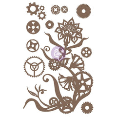 Finnabair - Prima - Decorative Chipboard - Steampunk Flowers, 13/Pkg