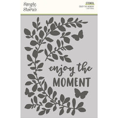 Simple Vintage Life In Bloom  - Simple Stories - Stencil 6"X8" - Enjoy The Moment