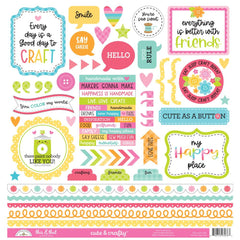 Cute & Crafty - Doodlebug - Cardstock Stickers 12"X12" - This & That