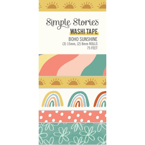 Boho Sunshine - Simple Stories - Washi Tape 5/Pkg