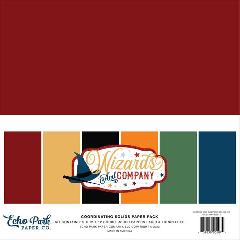 Wizards & Company - Echo Park - Double-Sided Cardstock 12"X12" 6/Pkg - Solids