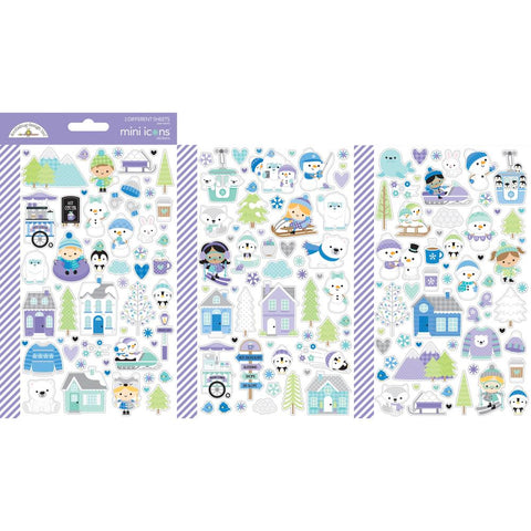 Snow Much Fun - Doodlebug - Mini Icons Stickers 3/Sheets (3585)