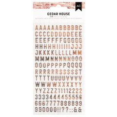 Cedar House - American Crafts - Puffy Stickers 179/Pkg - Alpha, Matte (3407)