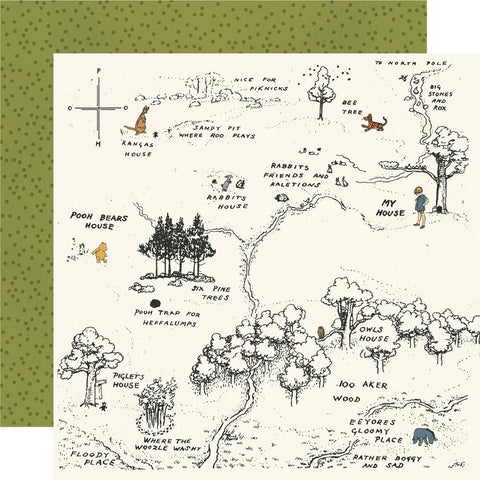 Say Cheese Classic Pooh - Simple Stories - Double-Sided Cardstock 12"x12" - 100 Acre Wood