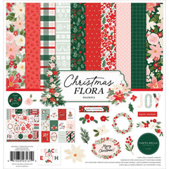 Christmas Flora Peaceful- Carta Bella - Collection Kit 12"X12"