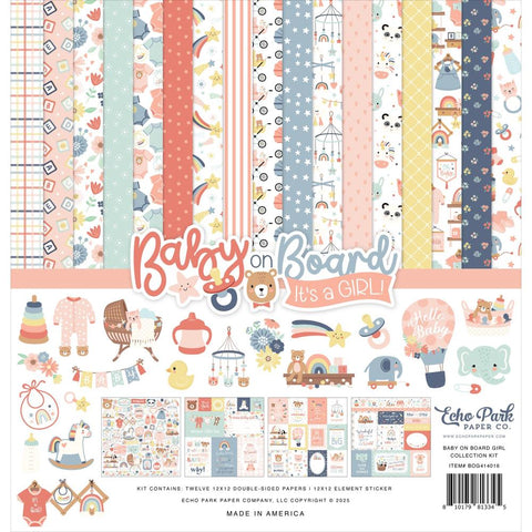 Baby on Board Girl - Echo Park - Collection Kit 12"X12"