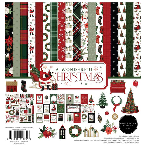 A Wonderful Christmas  - Carta Bella - Collection Kit 12"X12"