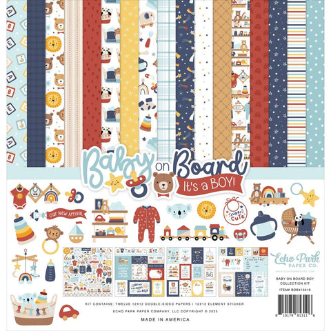 Baby on Board BOY - Echo Park - Collection Kit 12"X12"
